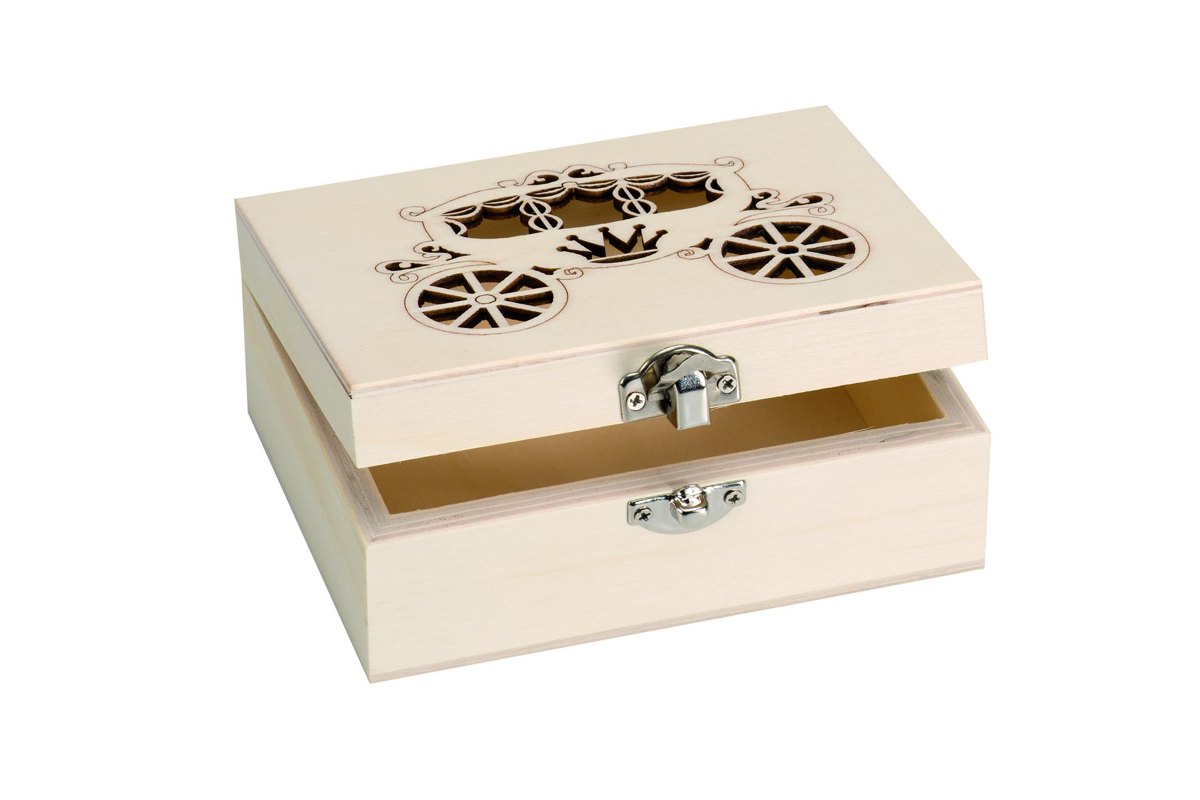 Holzbox rechteck Krone 10x15x10cm